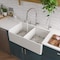 Alfi Brand White 32" Smooth Apron Dbl Bowl Fireclay Farmhouse Kitchen Sink AB538-W - alternate 1